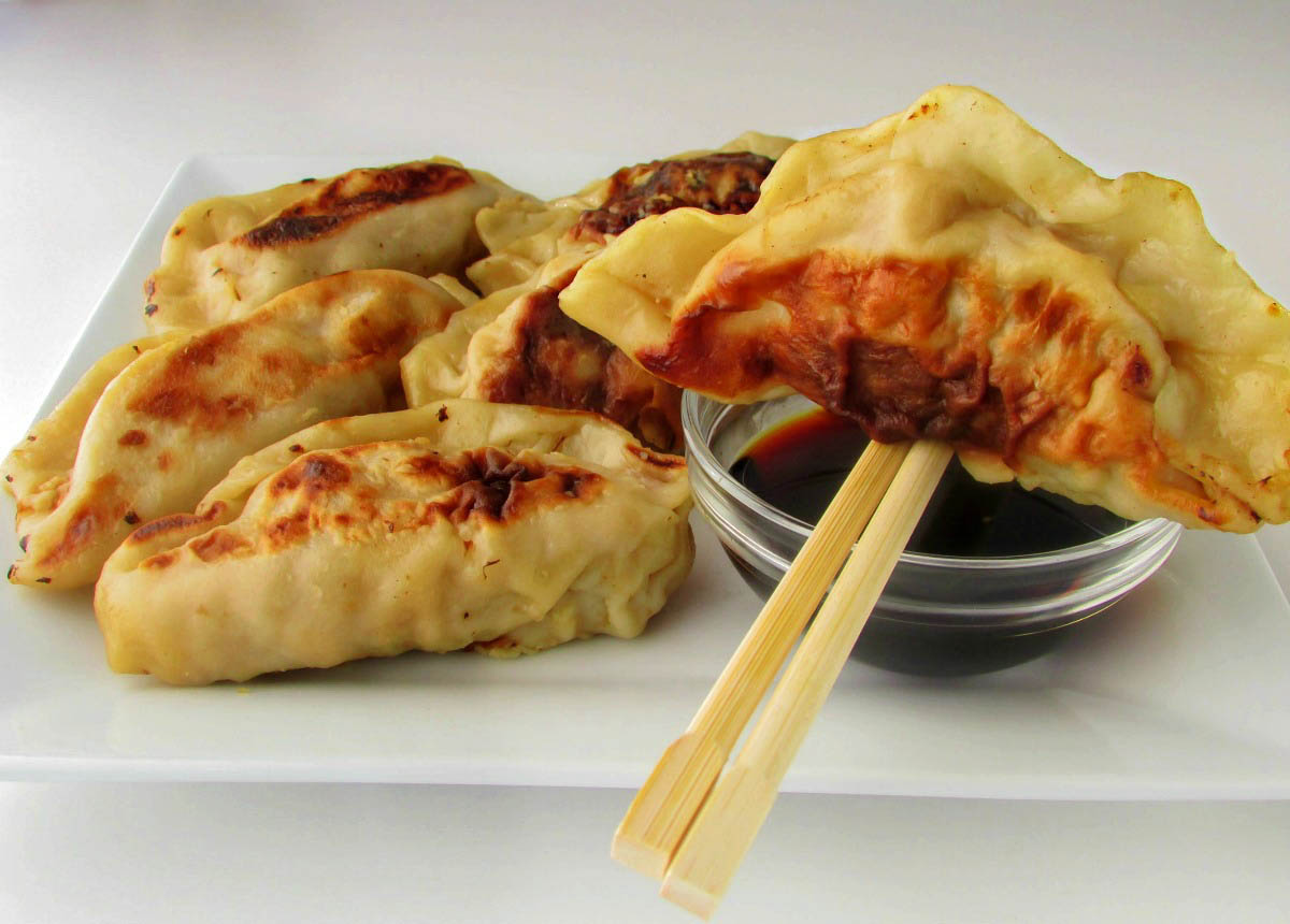 Homemade Asian Pork Potstickers with Handmade Wrappers