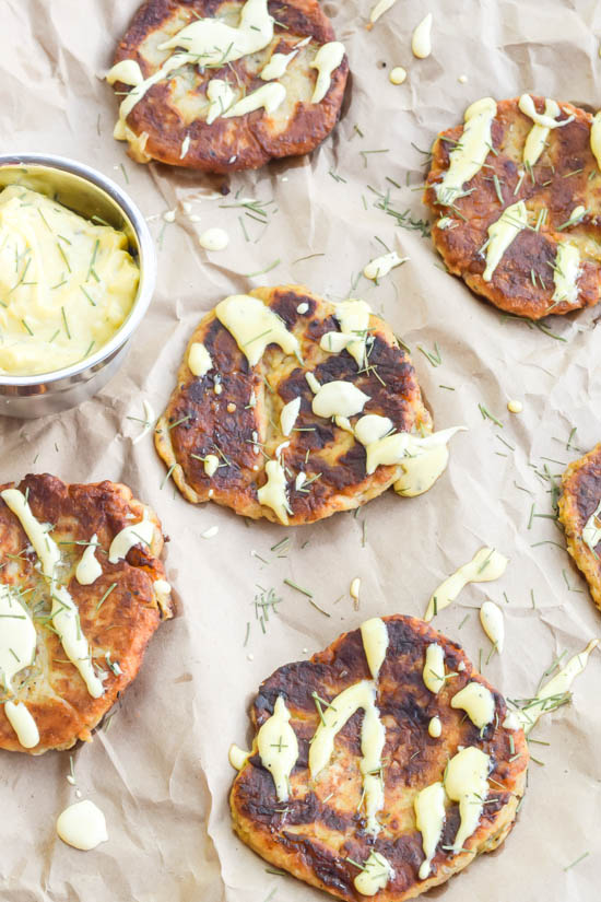 Leftover Mashed Potato Cakes with Garlic Lemon Aioli (2)