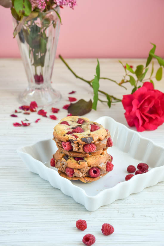 Raspberry Swirl Chocolate Chip Cookie Ice Cream Sandwiches (2)