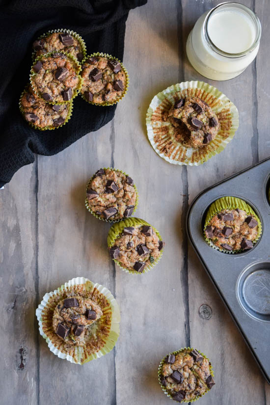 Skinny Chocolate Chunk Zucchini-nana Muffins (11)