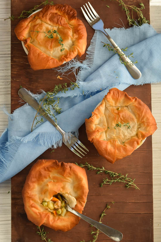 Flaky Phyllo Crusted Turkey Potpies (10)