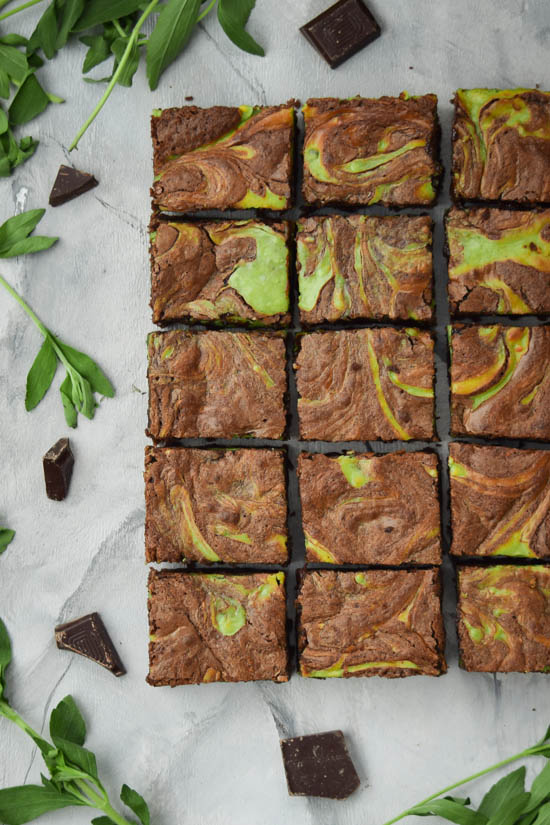 All-Natural Mint Chocolate Chip Cheesecake Swirl Brownies1