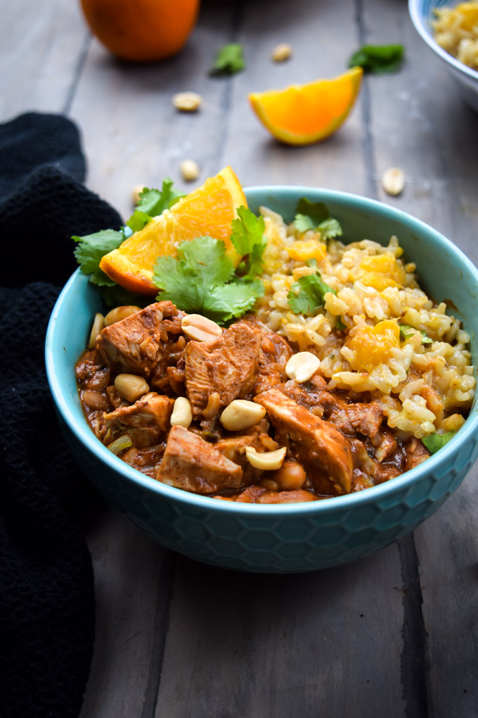 Chocolate Peanut Mole Chicken & Cilantro Orange Rice (4)