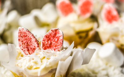 Coconut Vanilla Fluffy Bunny Ears Cupcakes