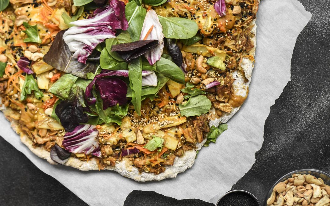 Sweet Hot Sesame Mustard Chicken Pizza