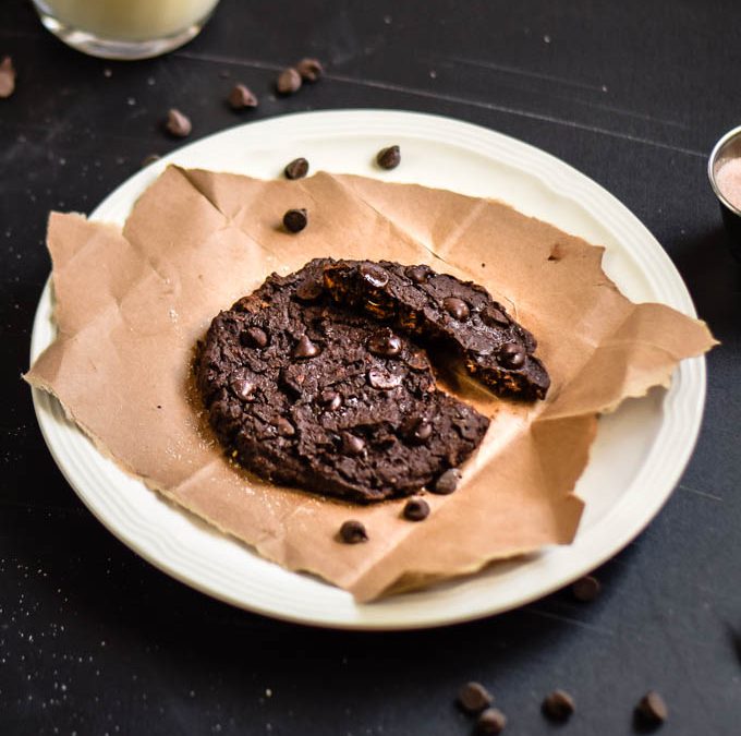 Healthy Double Chocolate Chip Sweet Potato Cookie (Single-Serving)