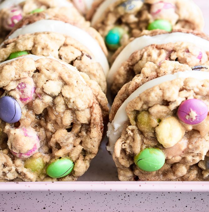 Monster Cookie Ice Cream Sandwiches