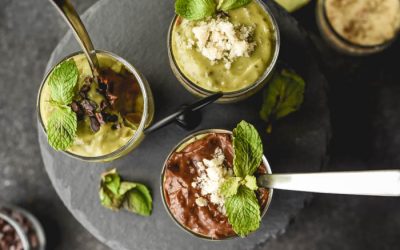 Mint Chocolate Chip Avocado Mousse Cups