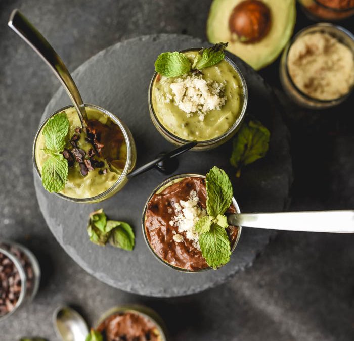 Mint Chocolate Chip Avocado Mousse Cups