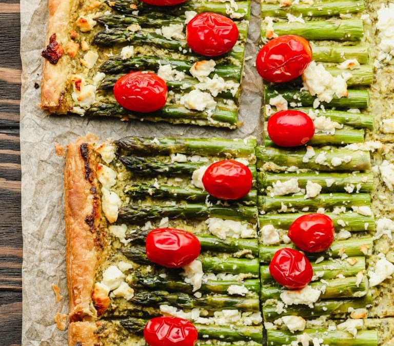 Asparagus & Feta Puff Pastry Tarts