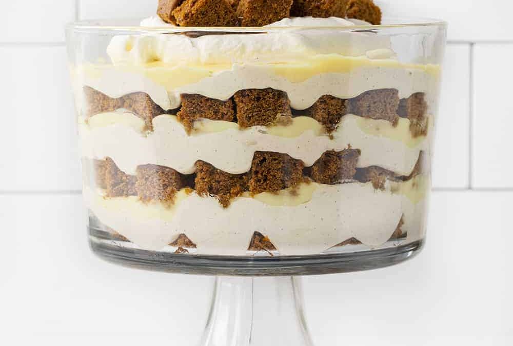 Chocolate Cheesecake Mousse Gingerbread Cookie Trifles