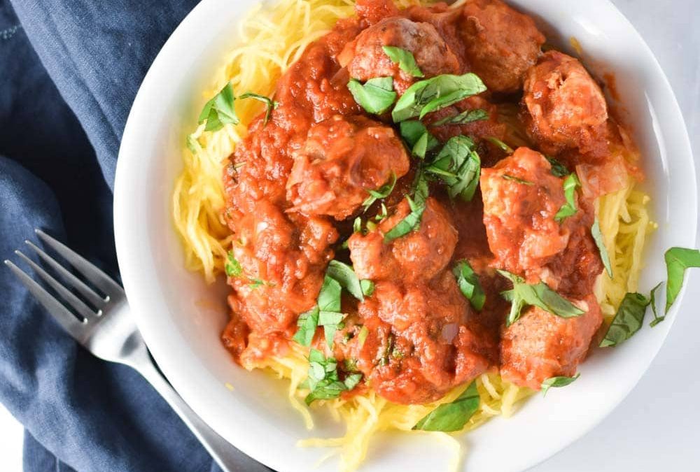 Heirloom Tomato Marinara Meatballs & Spaghetti Squash